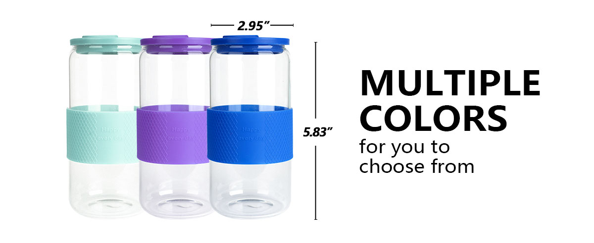 JM039 Glassware Suppliers Glass Cup With Lid And Straw