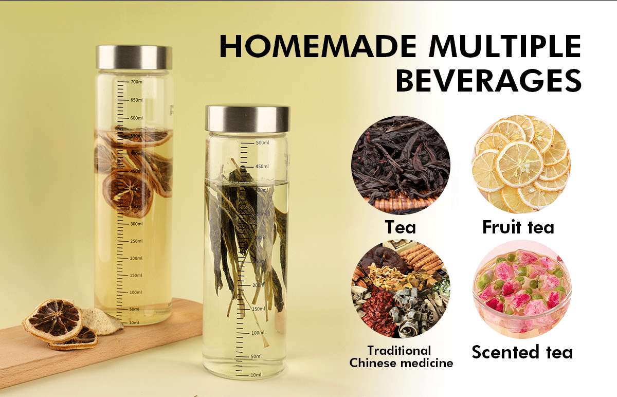 JM040 JIANMEI High Borosilicate 500ml 700ml Glass Water Bottle
