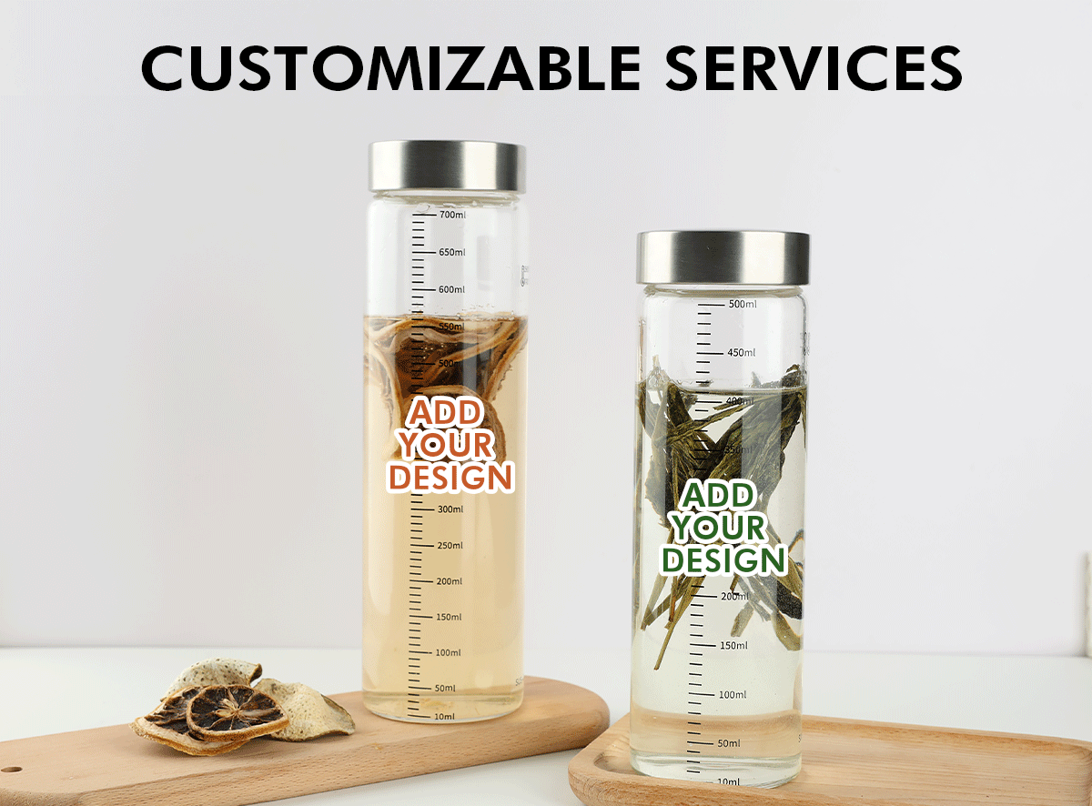 JM040 JIANMEI High Borosilicate 500ml 700ml Glass Water Bottle