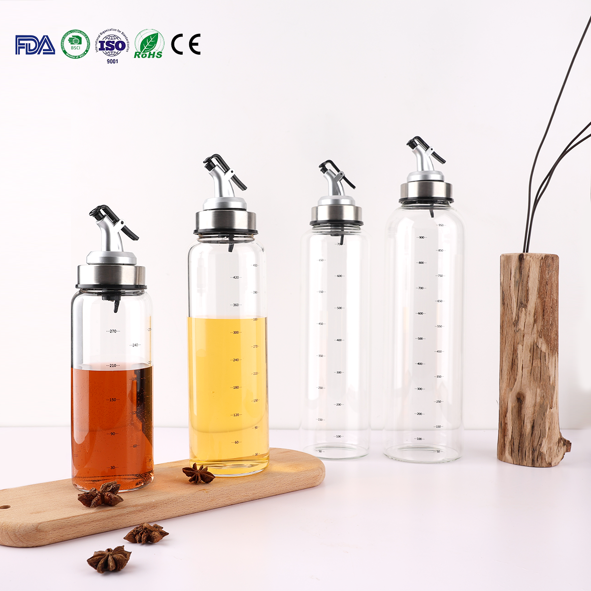 JM042 Wholesale Borosilicate Olive Oil Bottle Factory For Kitchen