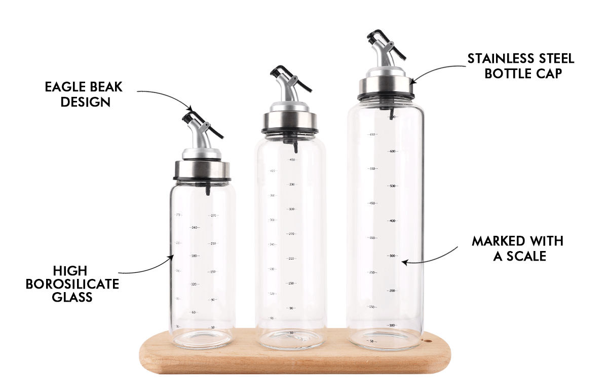 JM042 Wholesale Borosilicate Olive Oil Bottle Factory For Kitchen