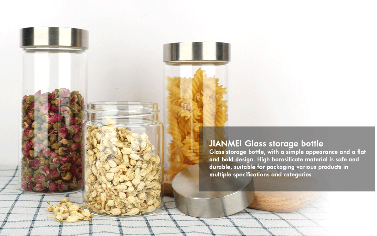 JM043 Custom Glassware Borosilicate Glass Jar With Lid Manufacturers