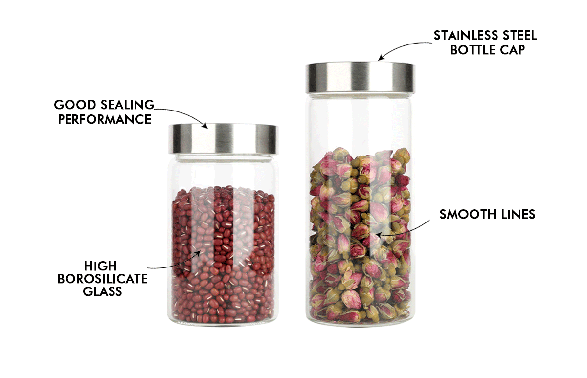 JM043 Custom Glassware Borosilicate Glass Jar With Lid Manufacturers