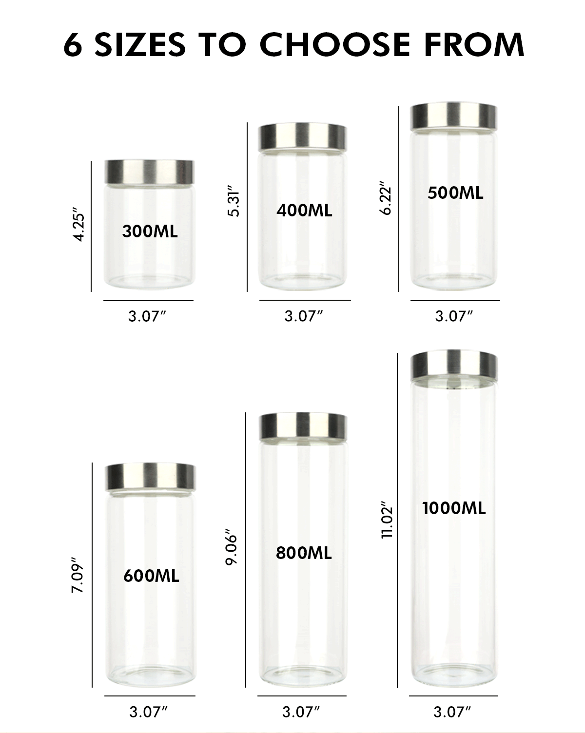 JM043 Custom Glassware Borosilicate Glass Jar With Lid Manufacturers
