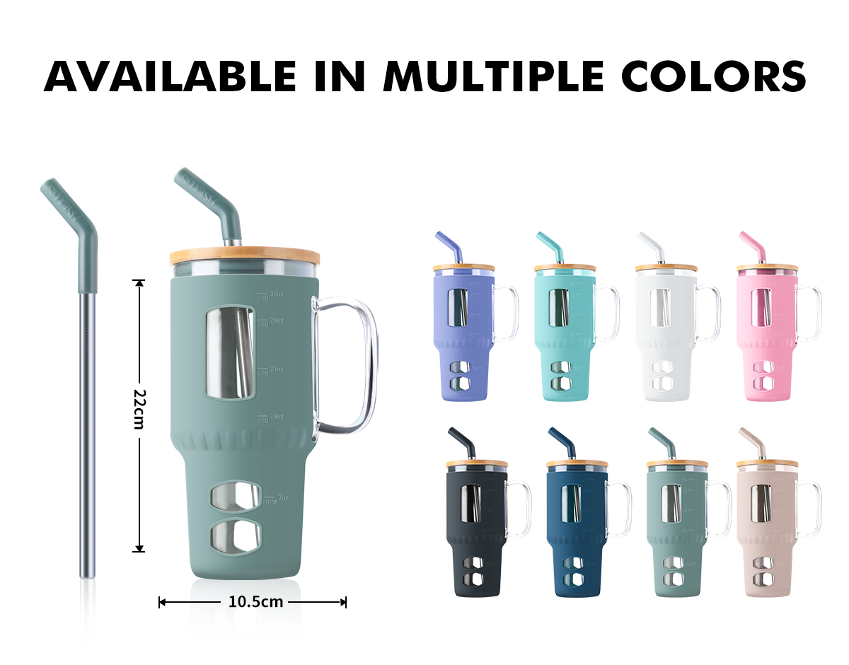 JM011 Wholesale Car Glass Handle Cup With Straw Manufacturer