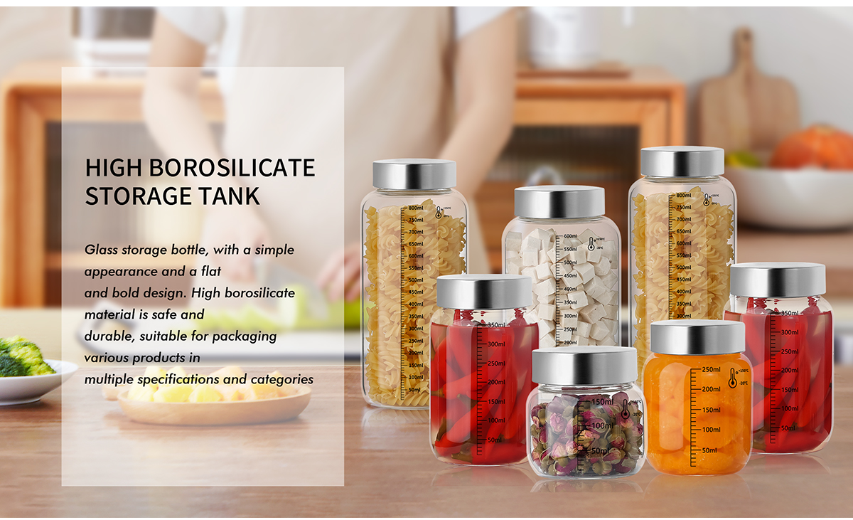 JM044 Borosilicate Glass Jar With Lid For Food