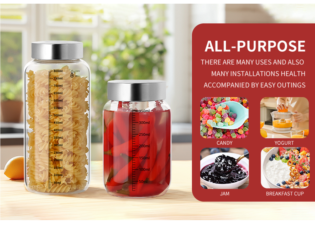 JM044 Borosilicate Glass Jar With Lid For Food