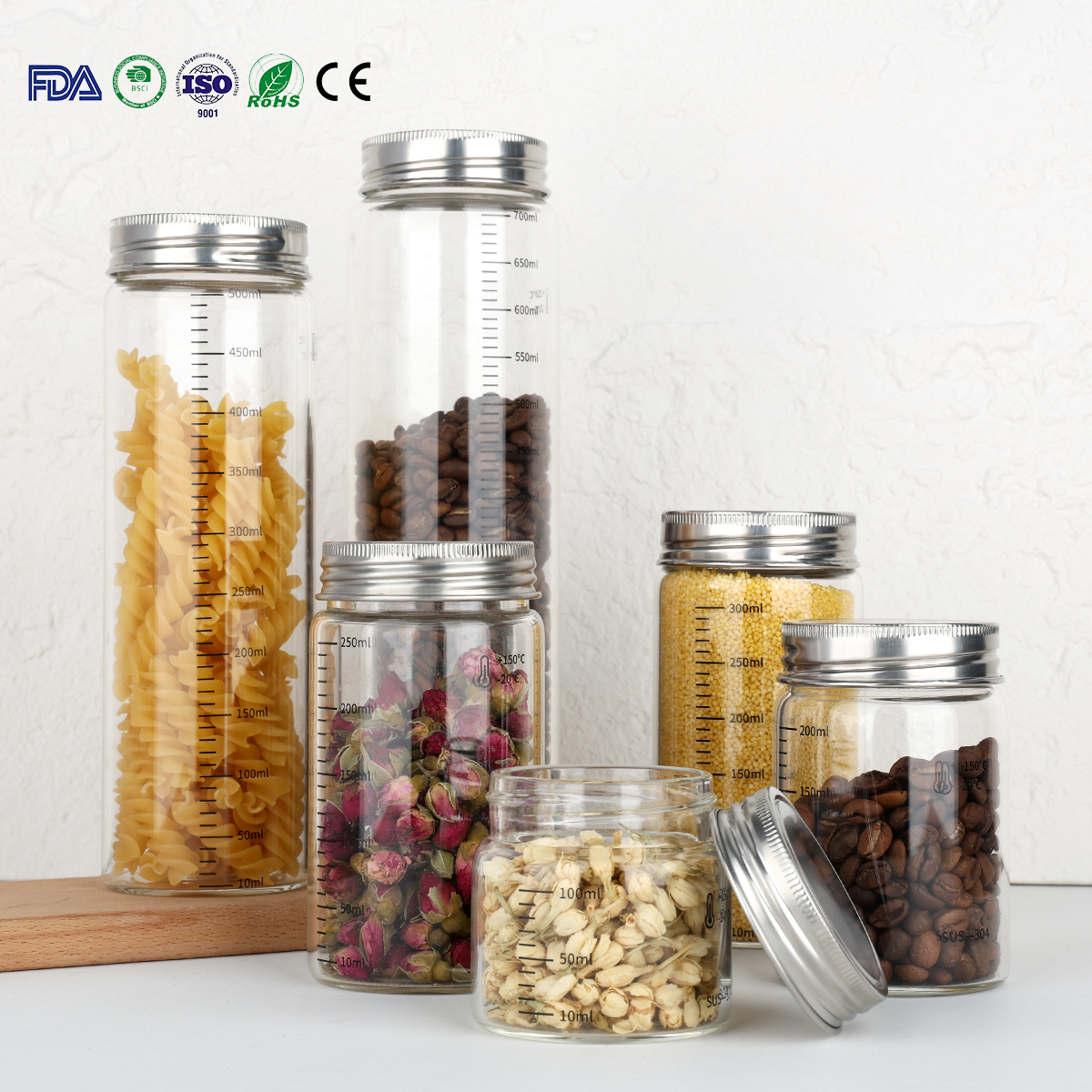 JM045 Honey Jam Seasoning Borosilicate Glass Jar With Stainless Steel Lid