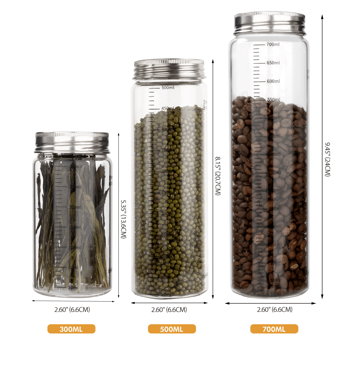 JM045 Honey Jam Seasoning Borosilicate Glass Jar With Stainless Steel Lid