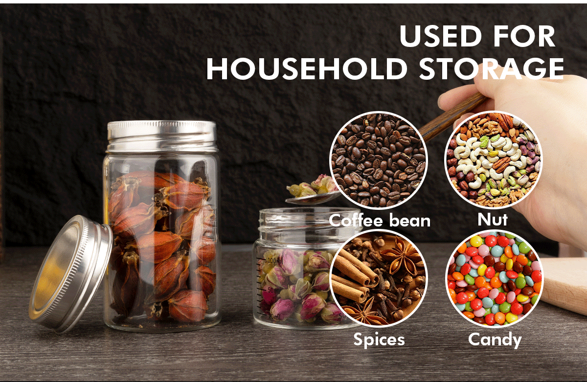 JM045 Honey Jam Seasoning Borosilicate Glass Jar With Stainless Steel Lid