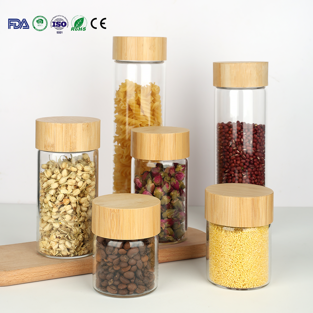JM049 Wholesale Borosilicate Glass Jar Custom Food Storage Jars Supplier