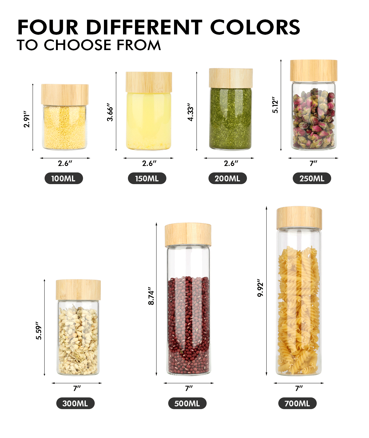 JM049 Wholesale Borosilicate Glass Jar Custom Food Storage Jars Supplier