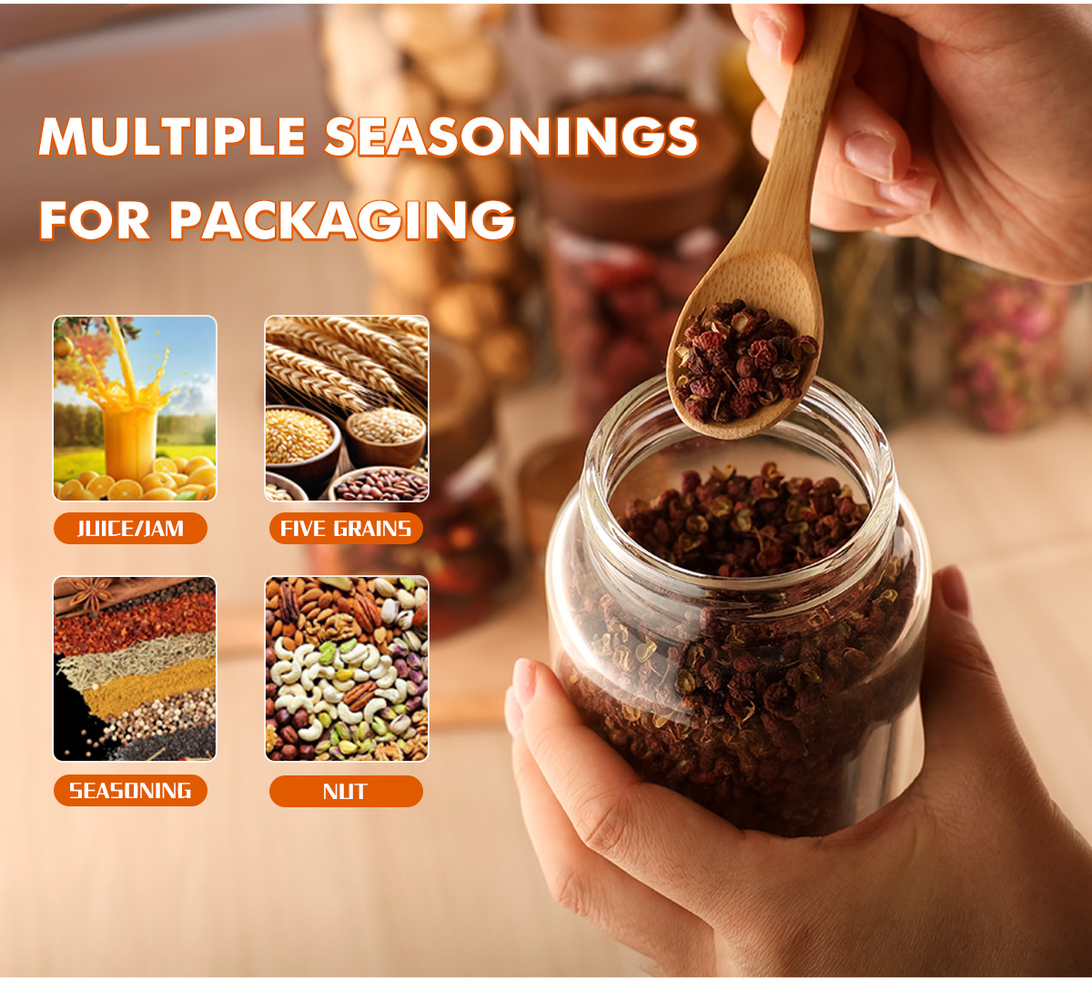 JM050 Wholesale Borosilicate Food Storage Glass Jars With Wooden Lid Supplier